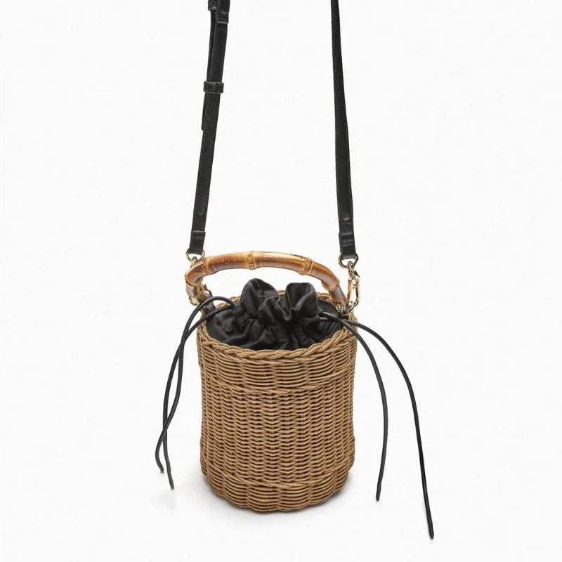 Menton - Rattan Bucket Bag