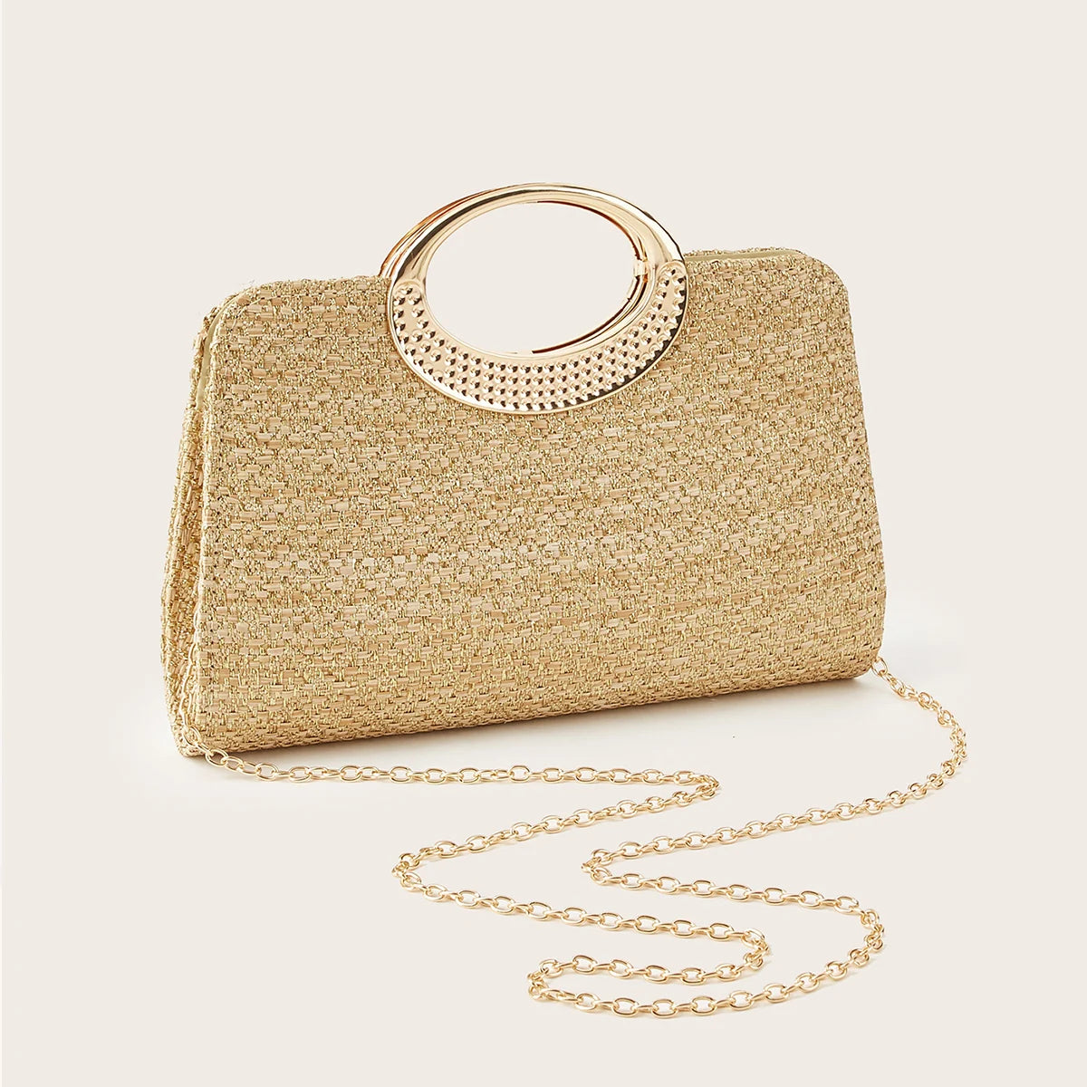 Santorini - Straw Clutch in Khaki
