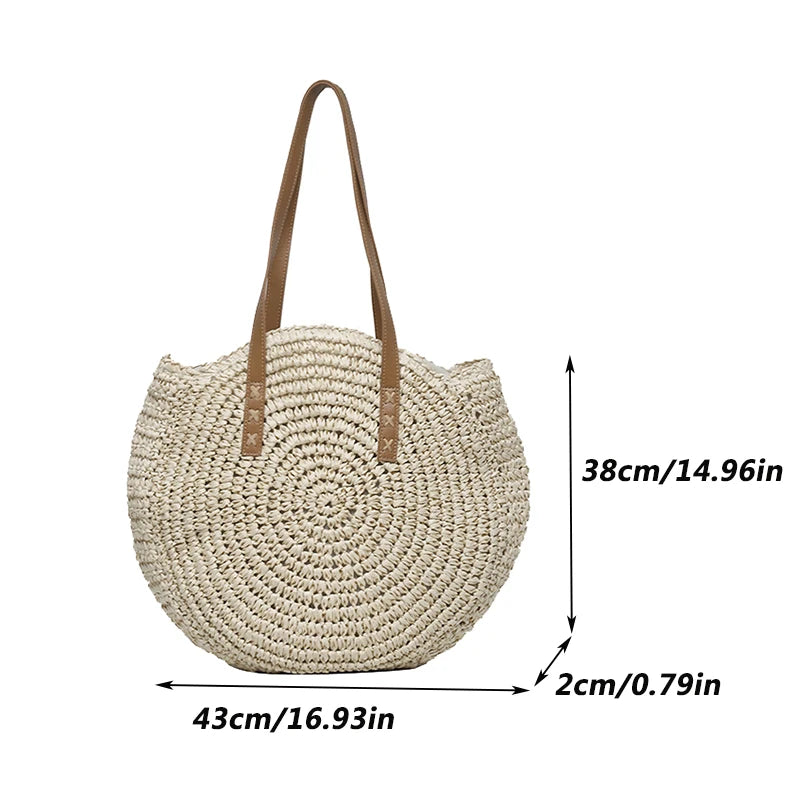 Zoagli - Round Straw Bag