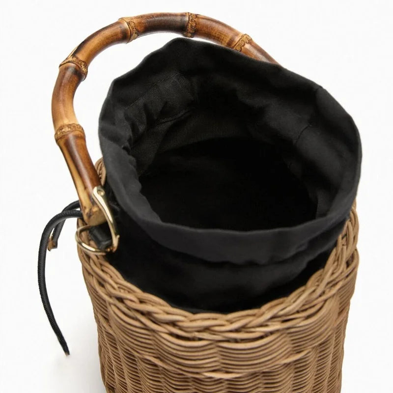 Menton - Rattan Bucket Bag