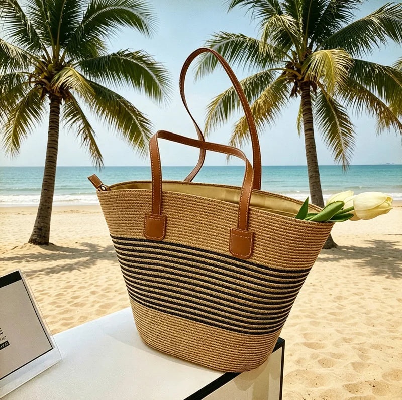 Elounda - Straw Beach Tote