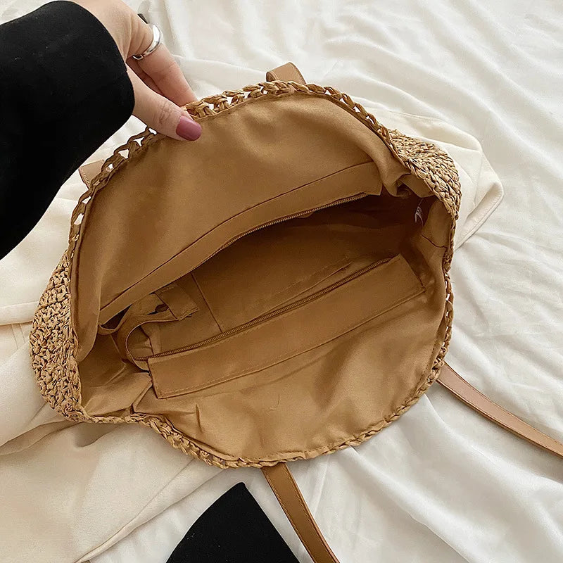 Zoagli - Round Straw Bag