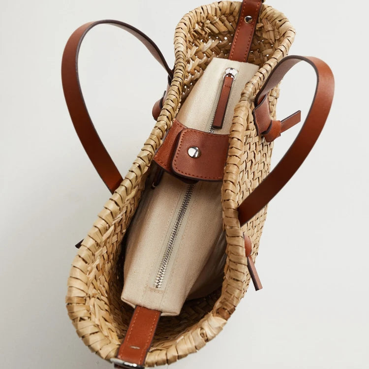 Patmos - Rattan Crossbody Bag in Brown