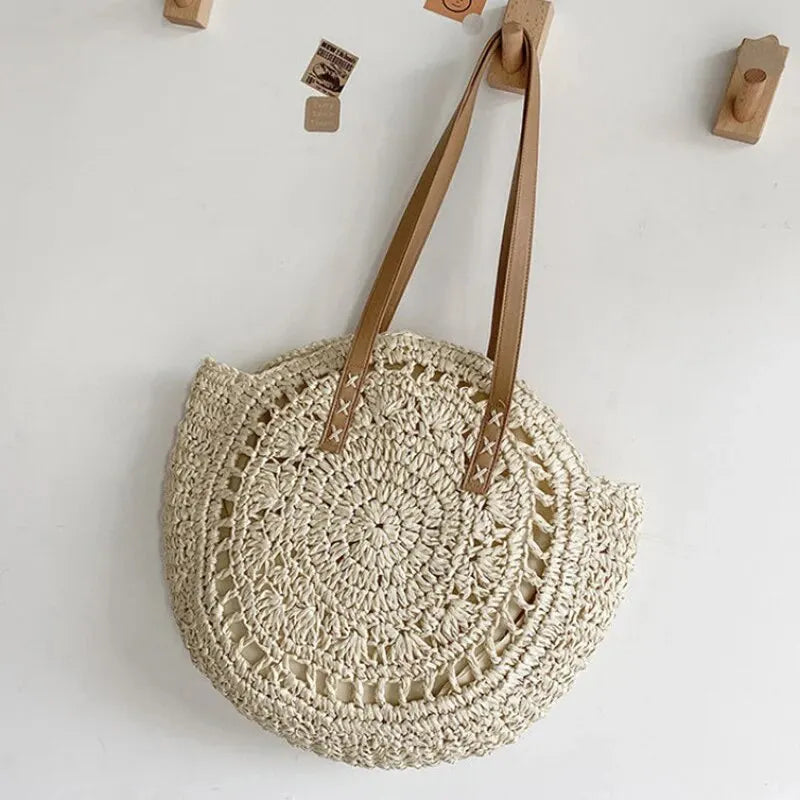 Zoagli - Round Straw Bag