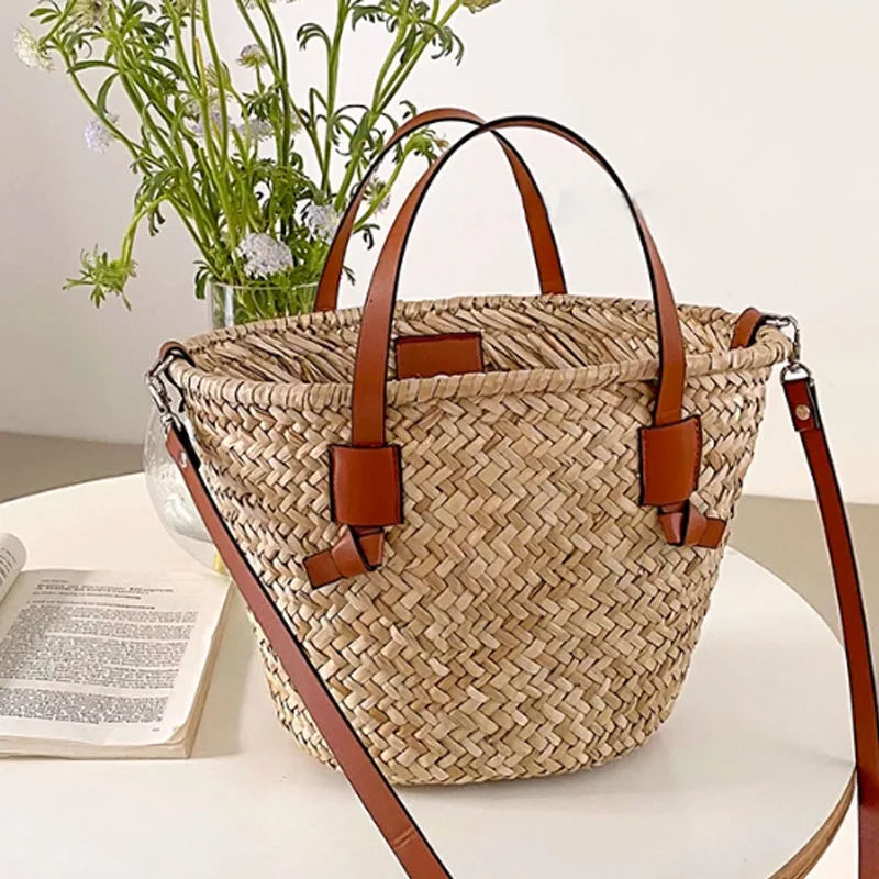 Patmos - Rattan Crossbody Bag in Brown