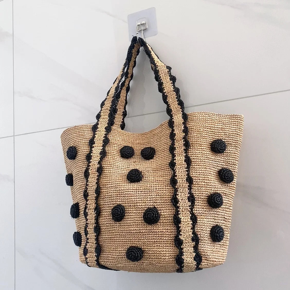 Folegandros - Raffia Tote Bag in Herbal Color