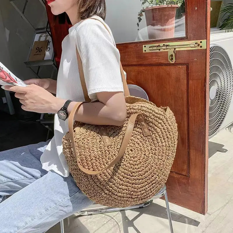 Ston - Round Raffia Bag