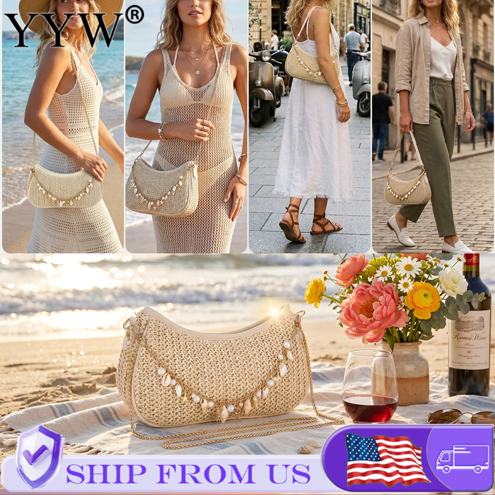 Sestri - Straw Crossbody Bag