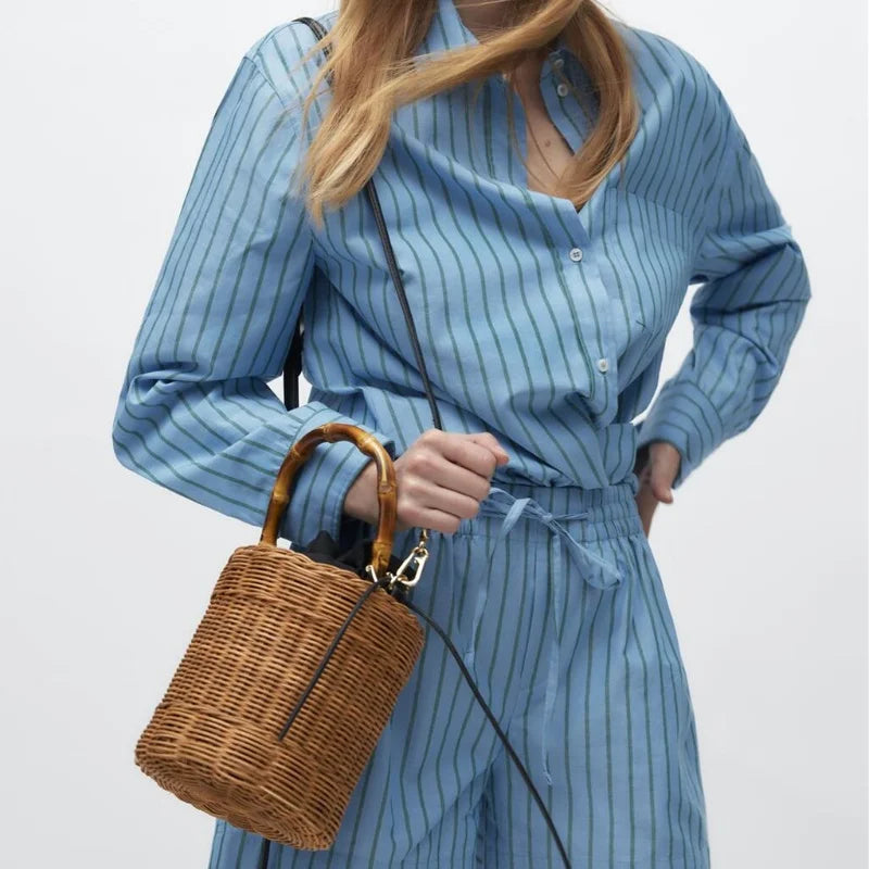 Menton - Rattan Bucket Bag