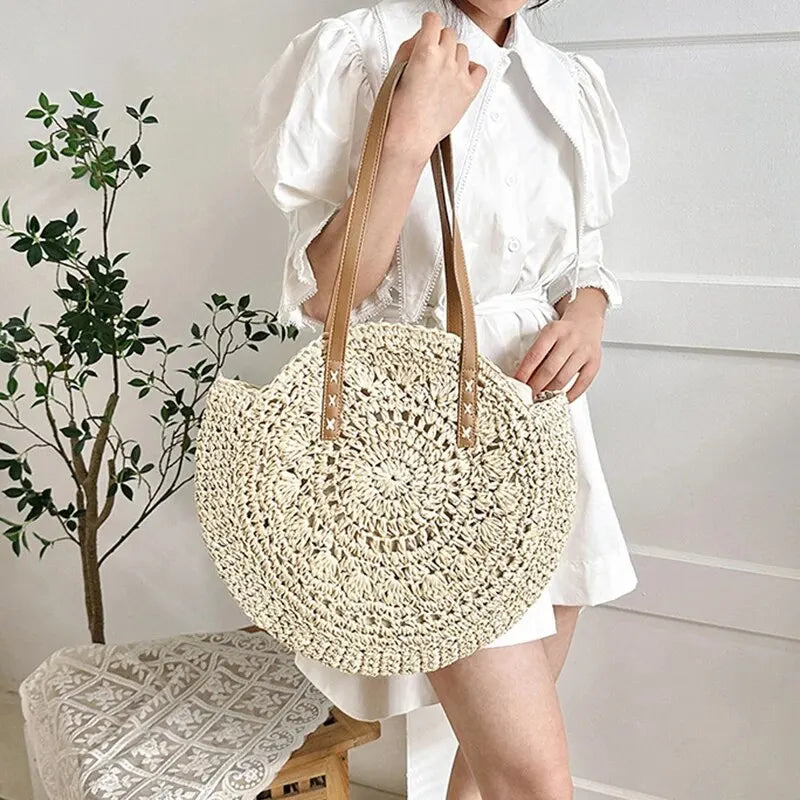 Zoagli - Round Straw Bag
