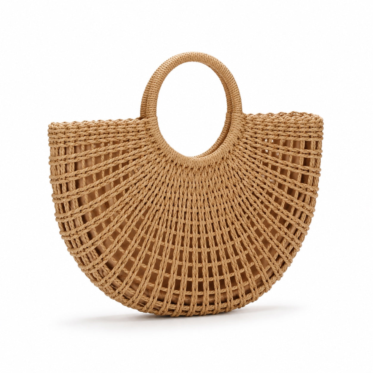 Agropoli - Round Rattan Bag, three-quarter back view