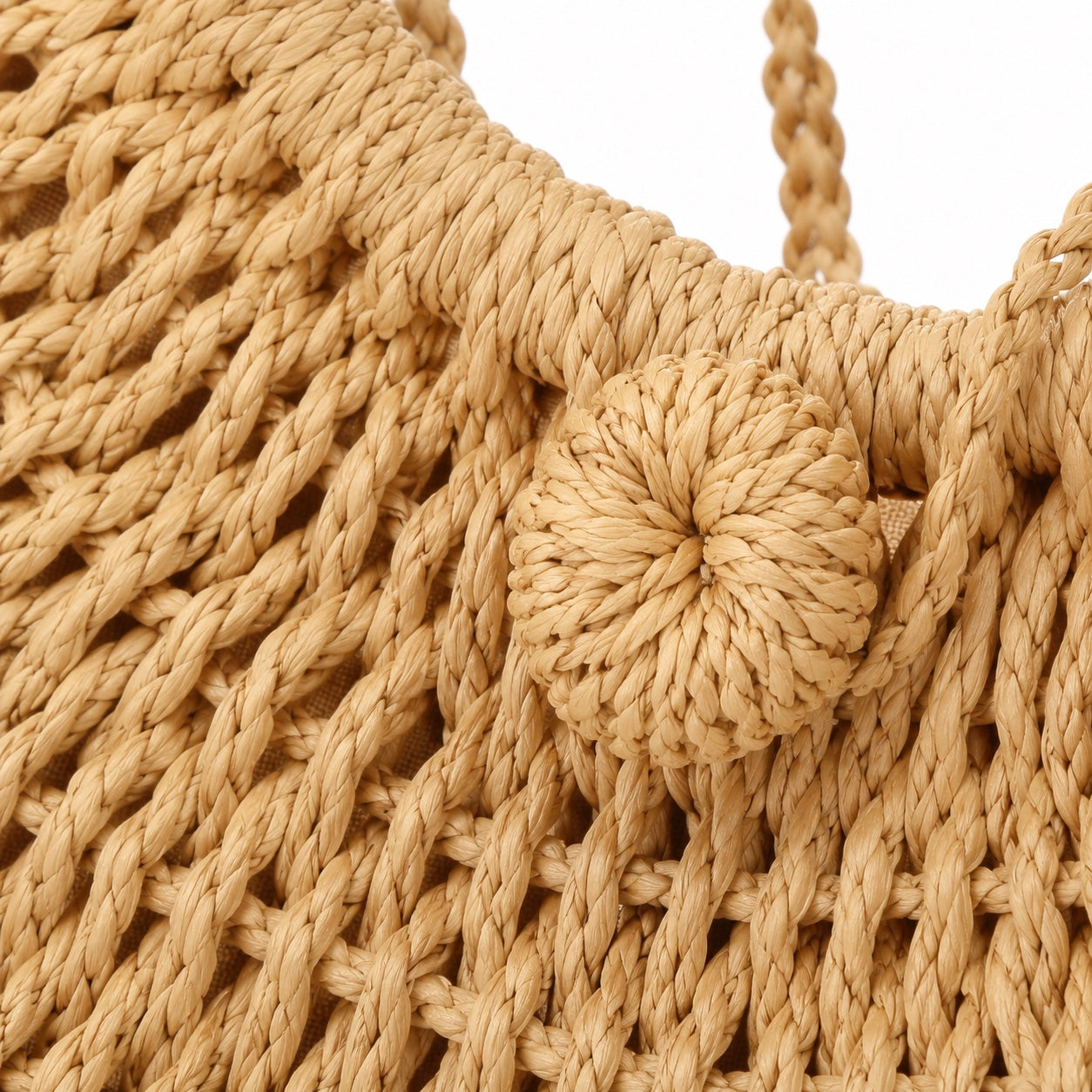 Agropoli - Round Rattan Bag, close-up material detail