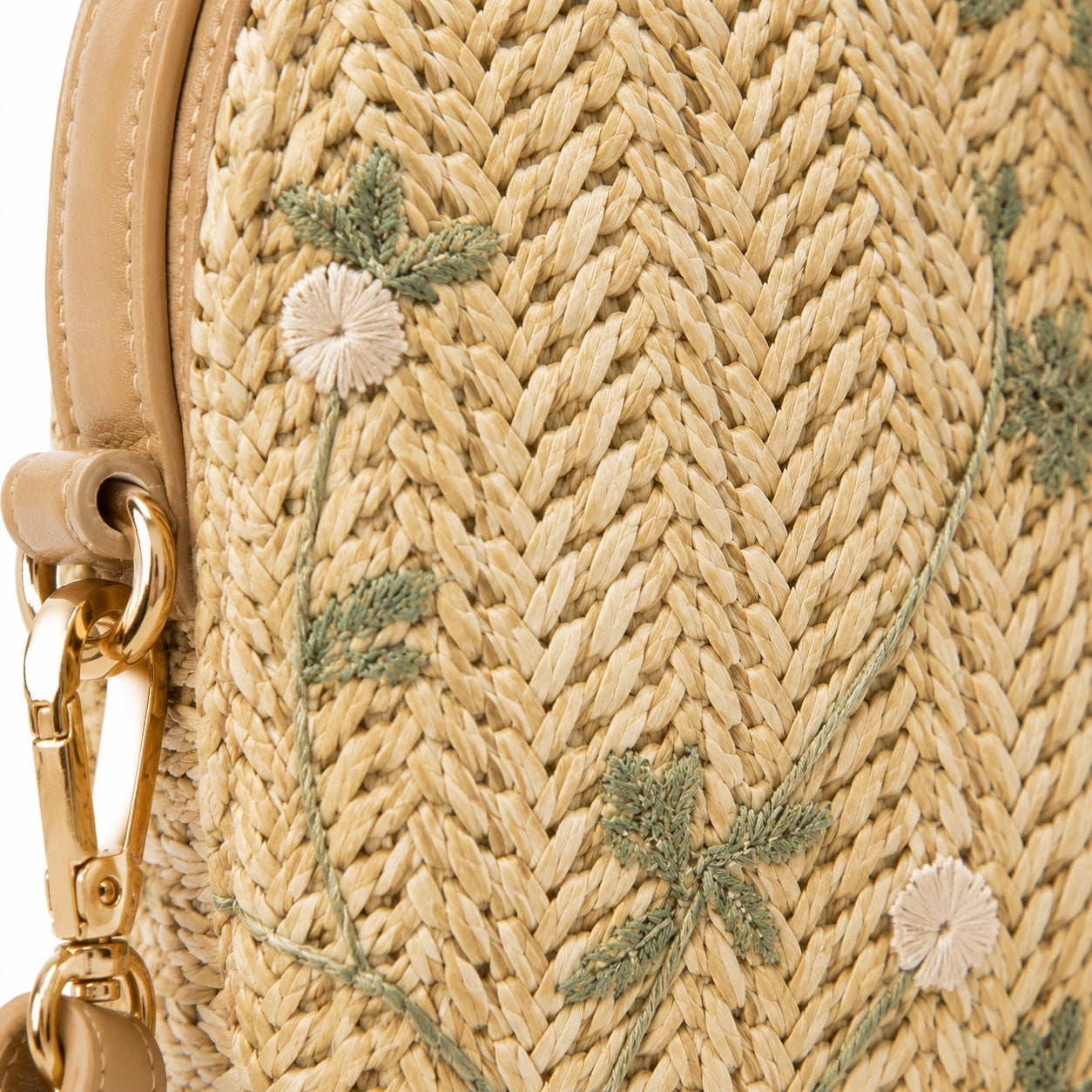 Alacati - Straw Crossbody Bag, close-up material detail