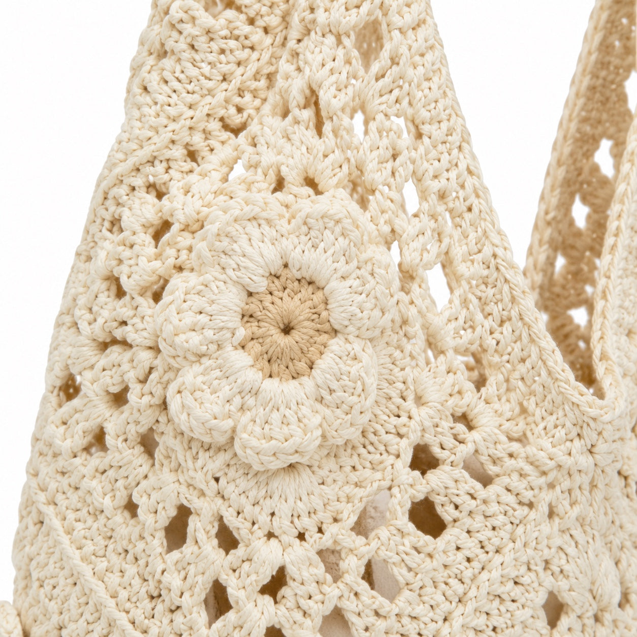Alonissos - Crochet Tote Bag, close-up material detail