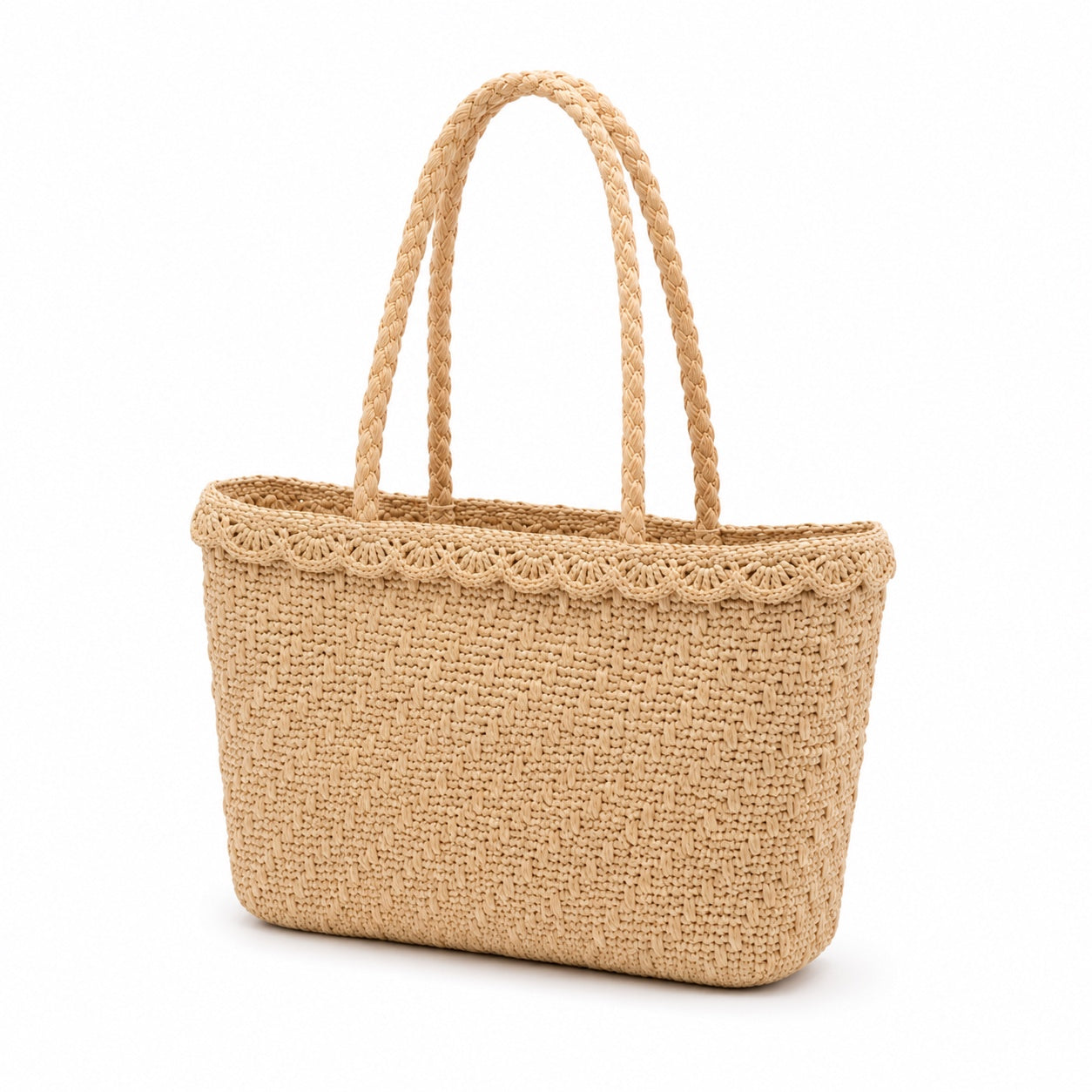 Amalfi - Raffia Shoulder Bag, three-quarter back view