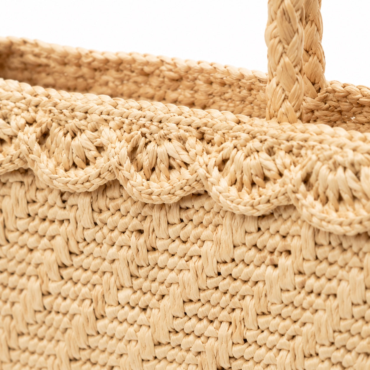 Amalfi - Raffia Shoulder Bag, close-up material detail