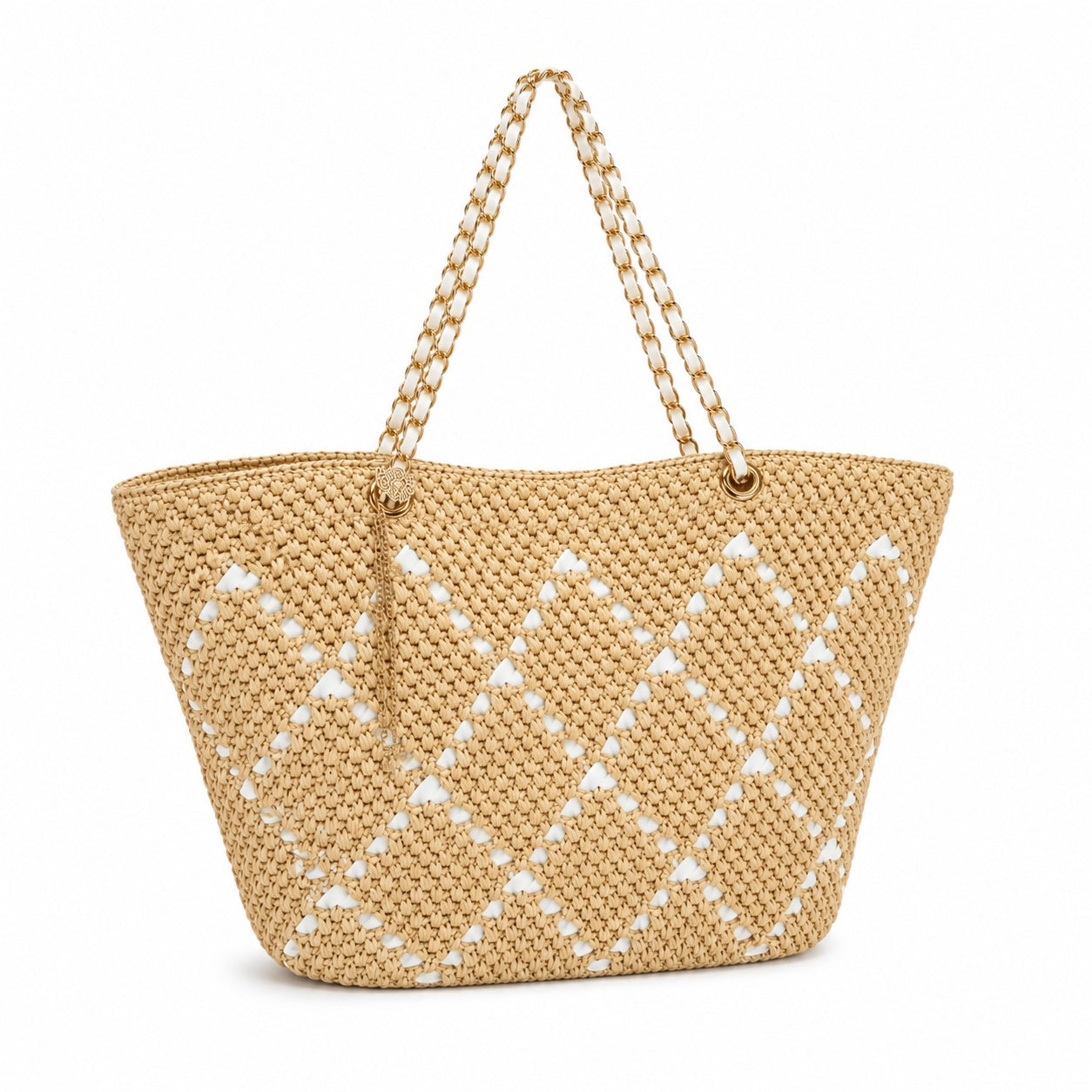 Amorgos - Raffia Shoulder Bag, three-quarter back view