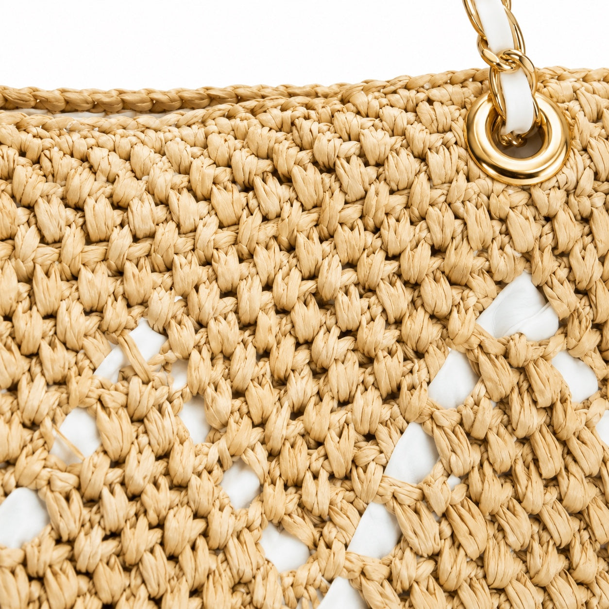 Amorgos - Raffia Shoulder Bag, close-up material detail