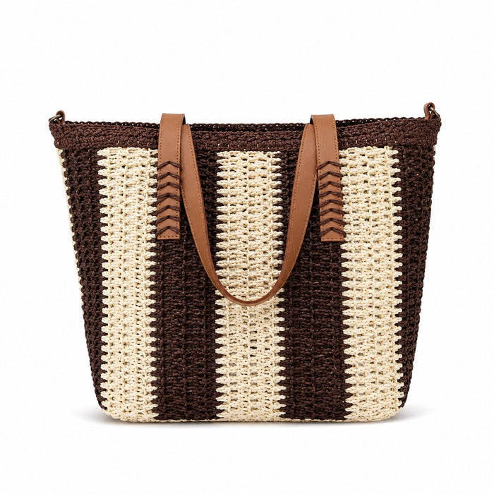 Antibes - Straw Beach Tote, front view on white background
