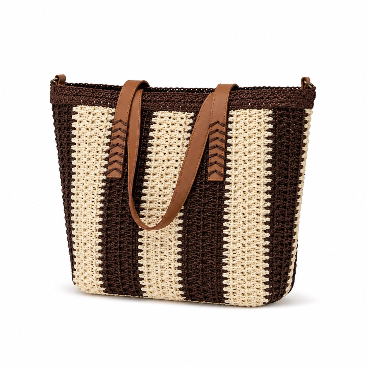 Antibes - Straw Beach Tote, three-quarter back view