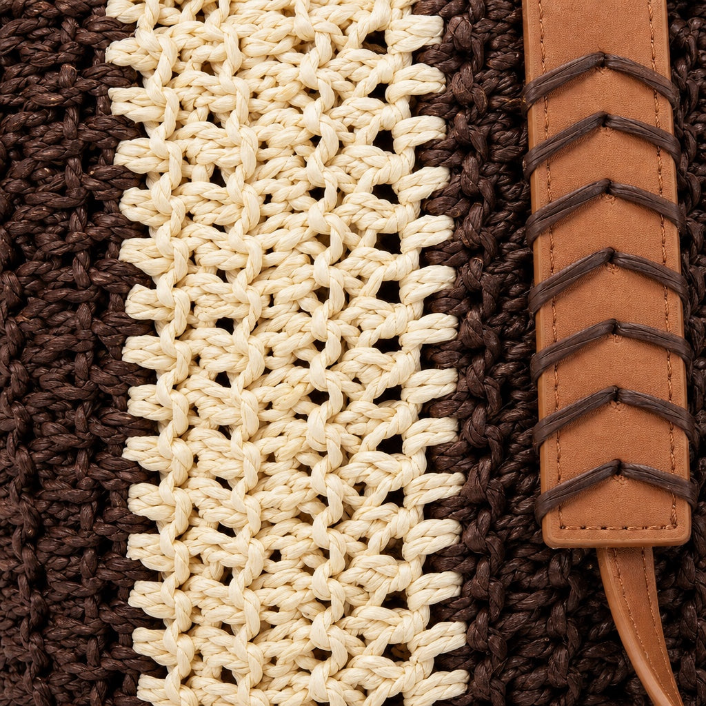 Antibes - Straw Beach Tote, close-up material detail