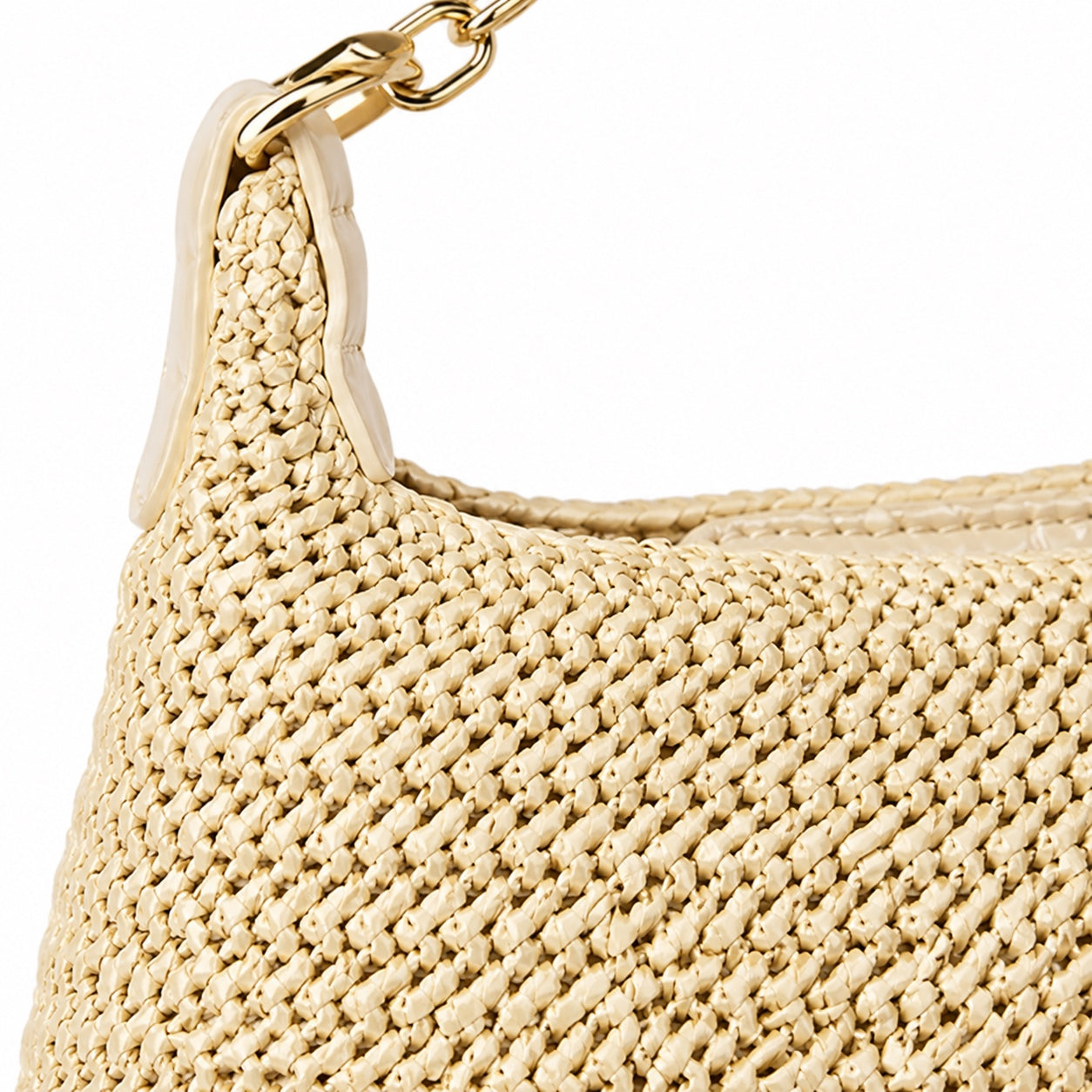 Assos - Straw Tote Bag, close-up material detail