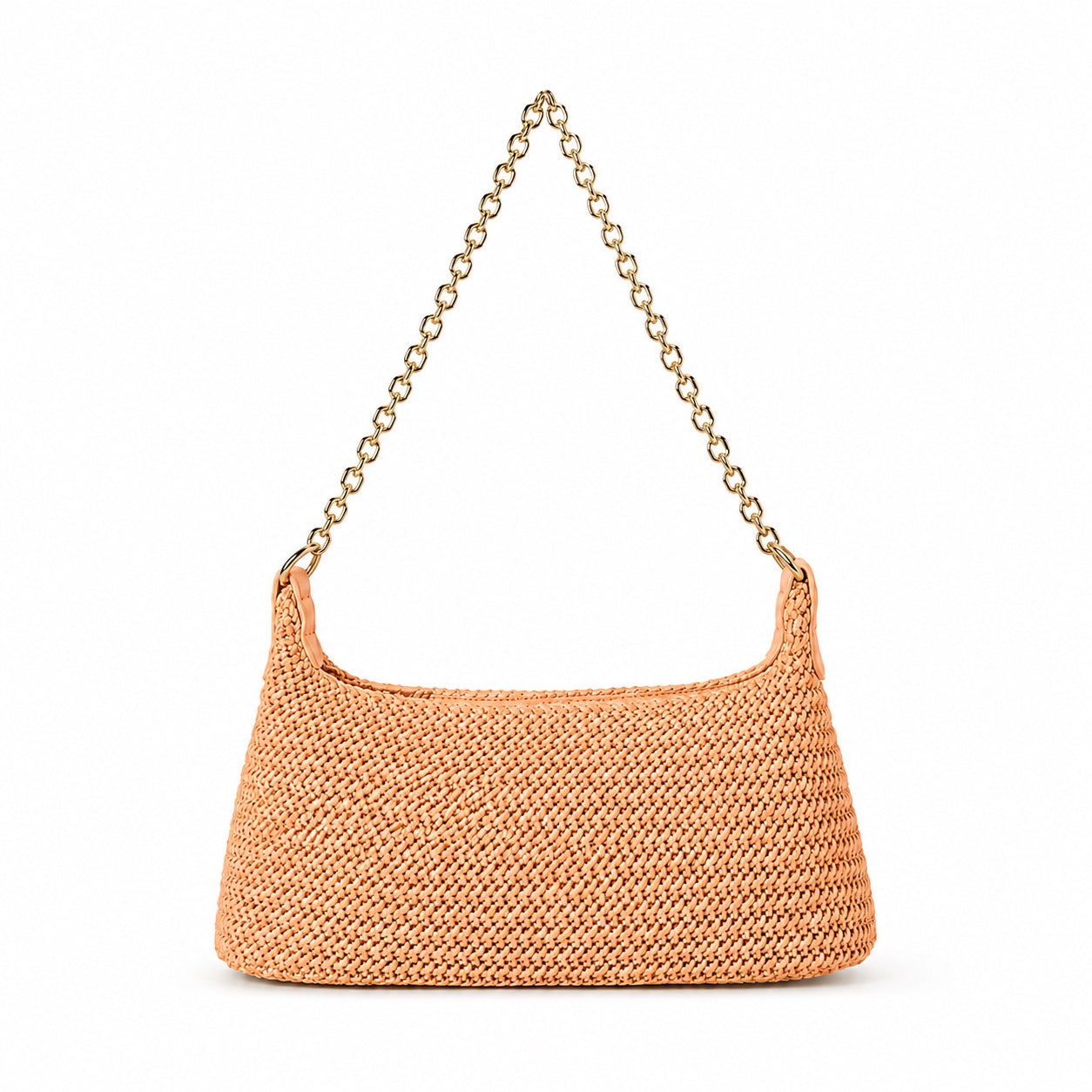 Assos - Straw Tote Bag in Apricot, front view