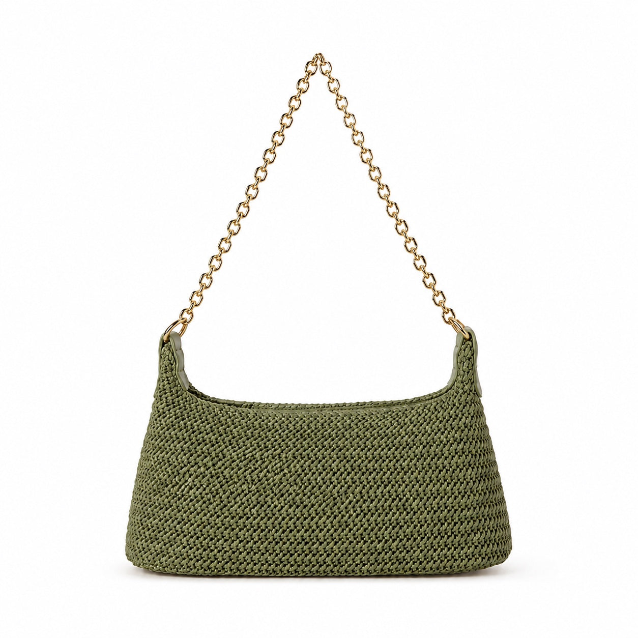 Assos - Straw Tote Bag in Khaki, front view