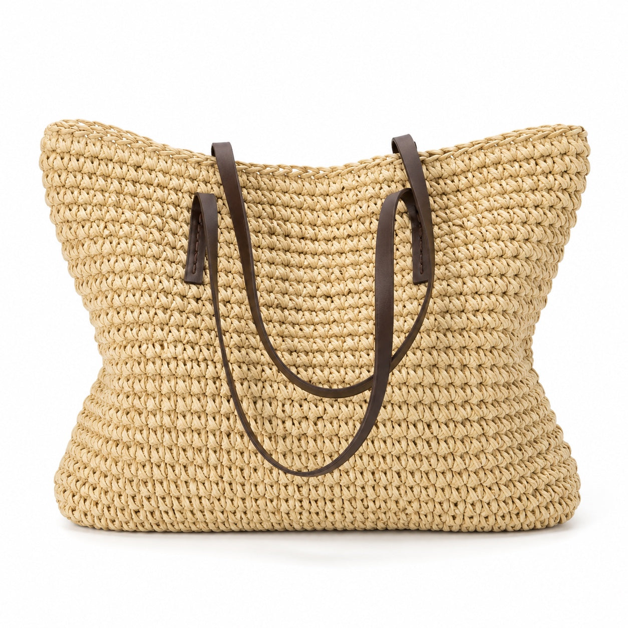 Baja - Straw Crossbody Bag, front view on white background