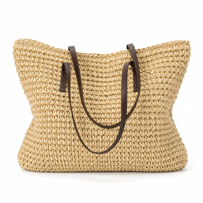 Baja - Straw Crossbody Bag, front view on white background