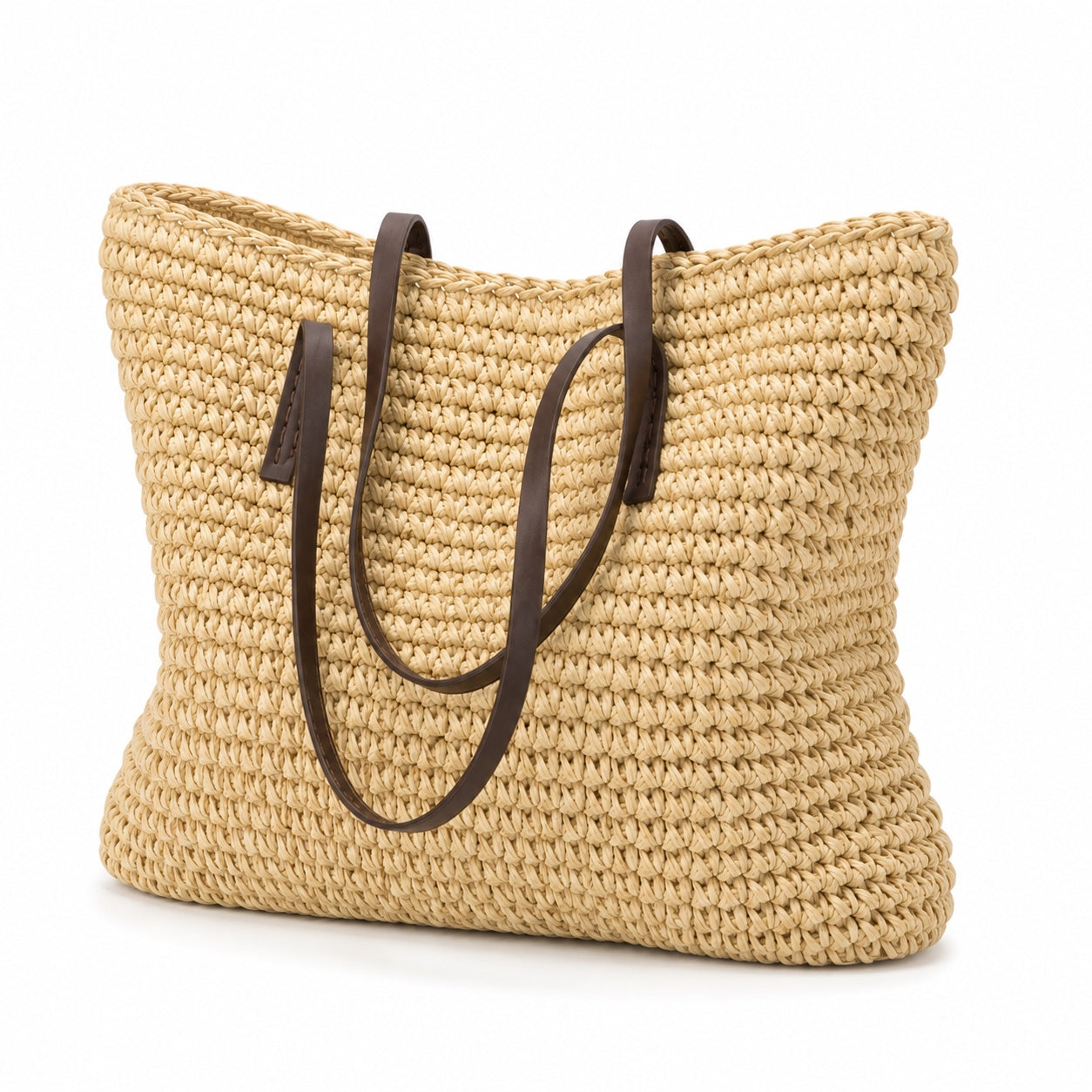 Baja - Straw Crossbody Bag, three-quarter front view