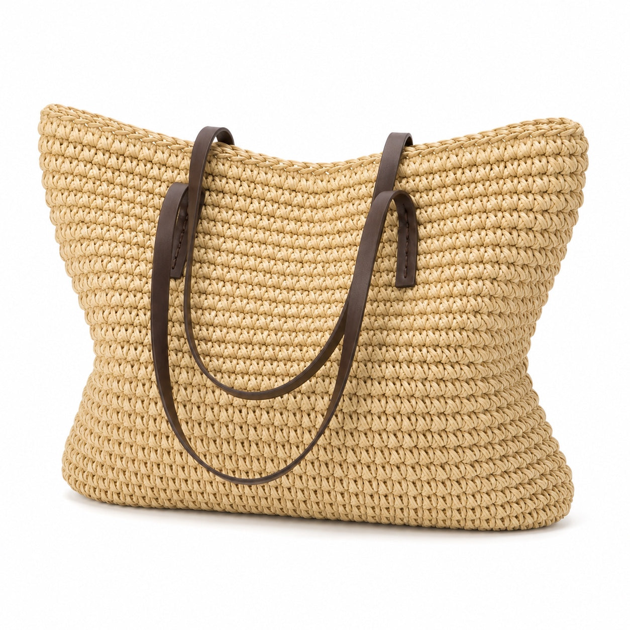 Baja - Straw Crossbody Bag, three-quarter back view