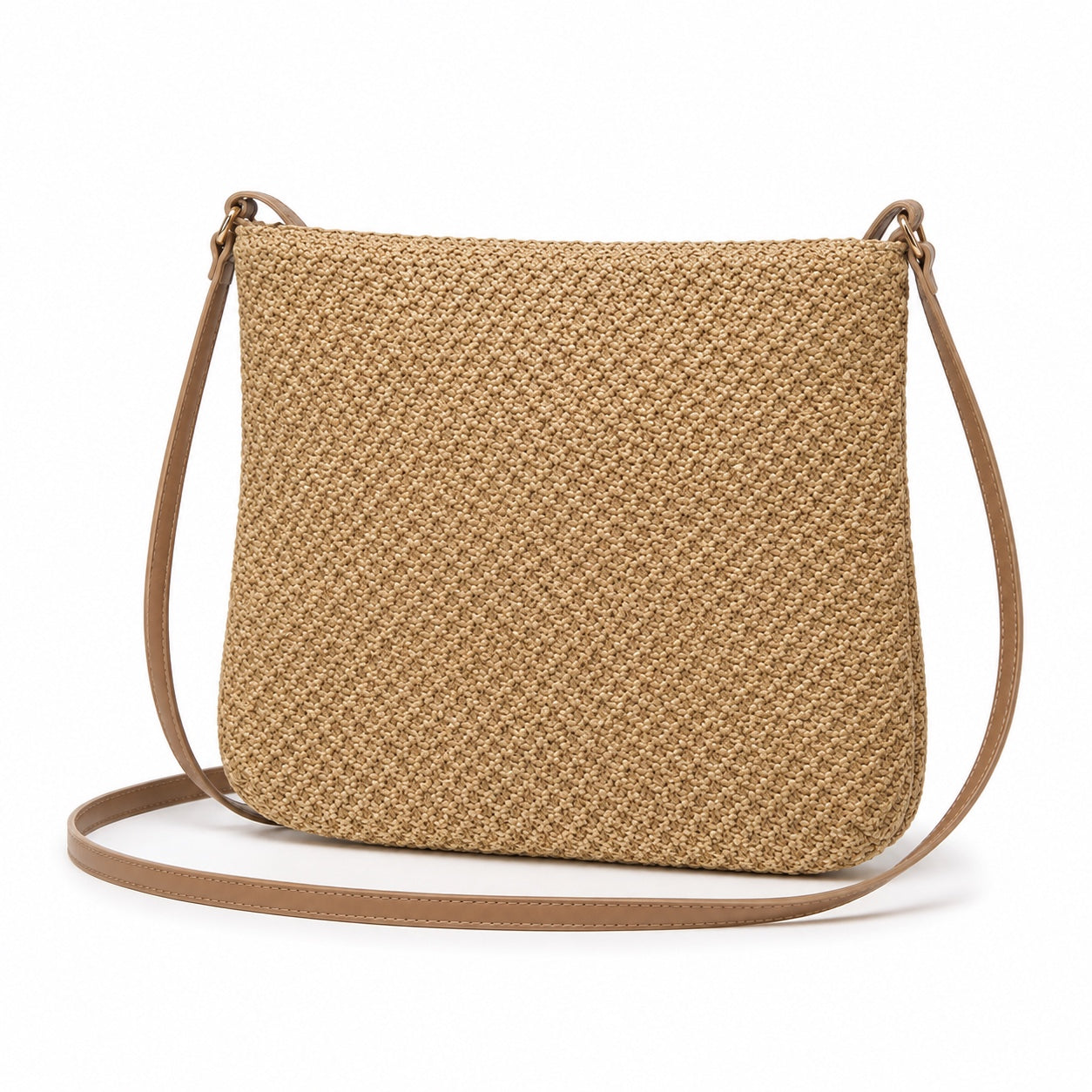 Bodrum - Straw Crossbody Bag, three-quarter back view