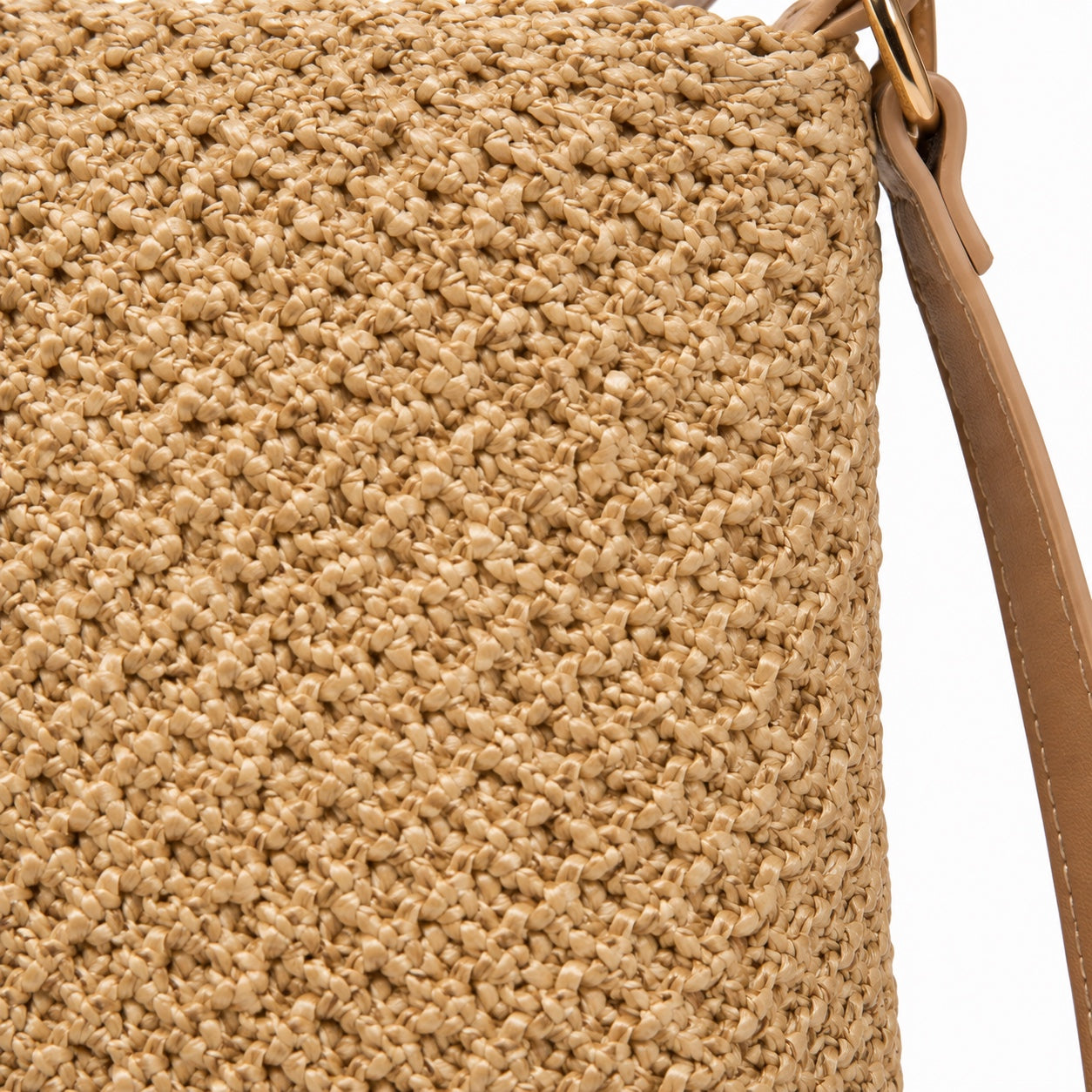 Bodrum - Straw Crossbody Bag, close-up material detail