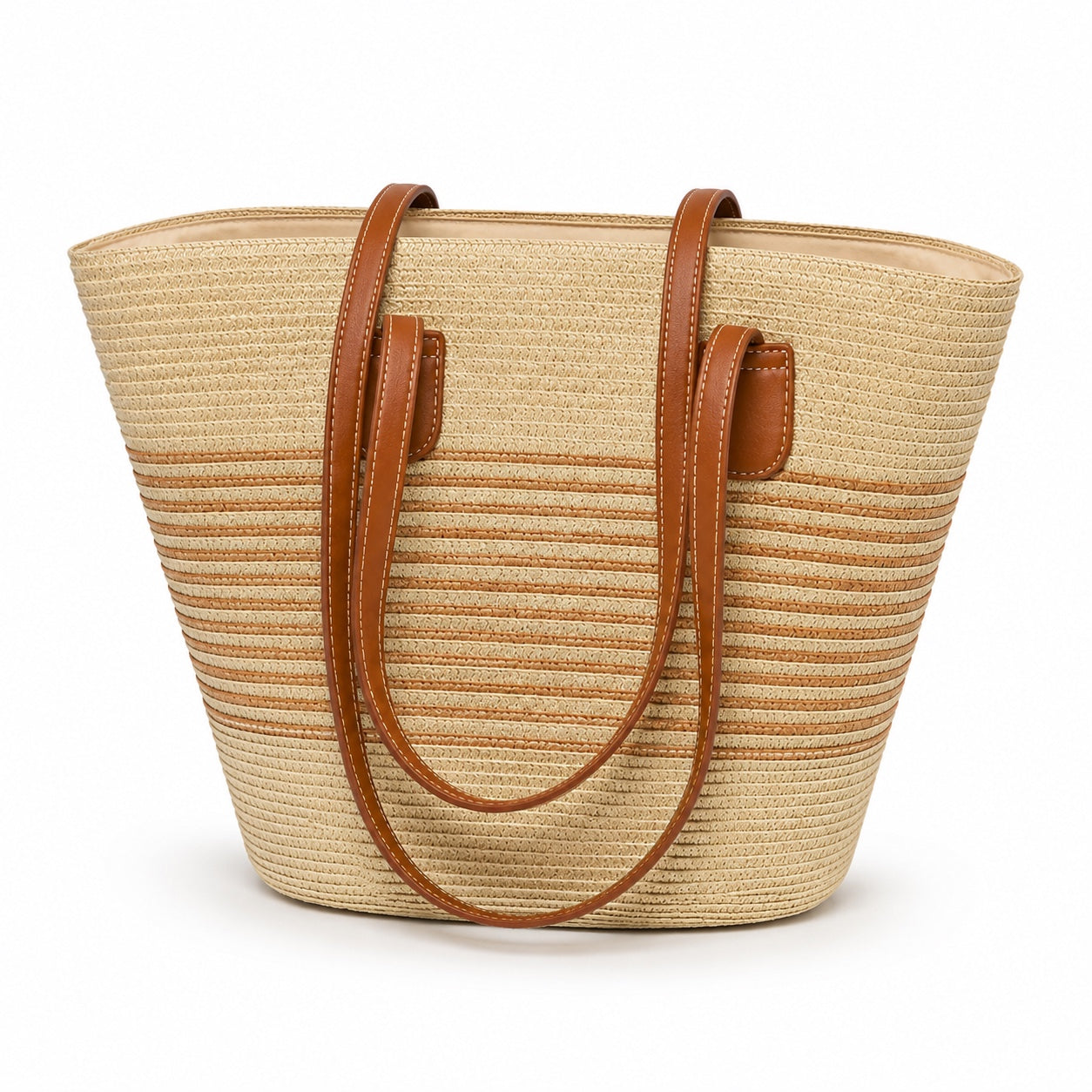 Bonassola - Straw Shoulder Bag, three-quarter back view
