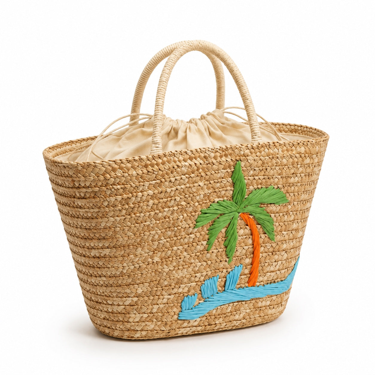 Bonifacio - Straw Tote Bag, three-quarter front view