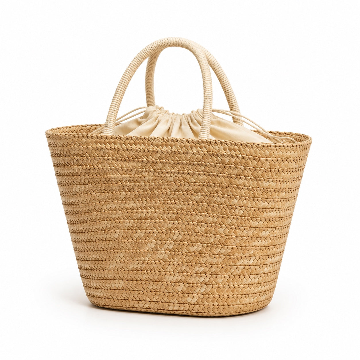 Bonifacio - Straw Tote Bag, three-quarter back view