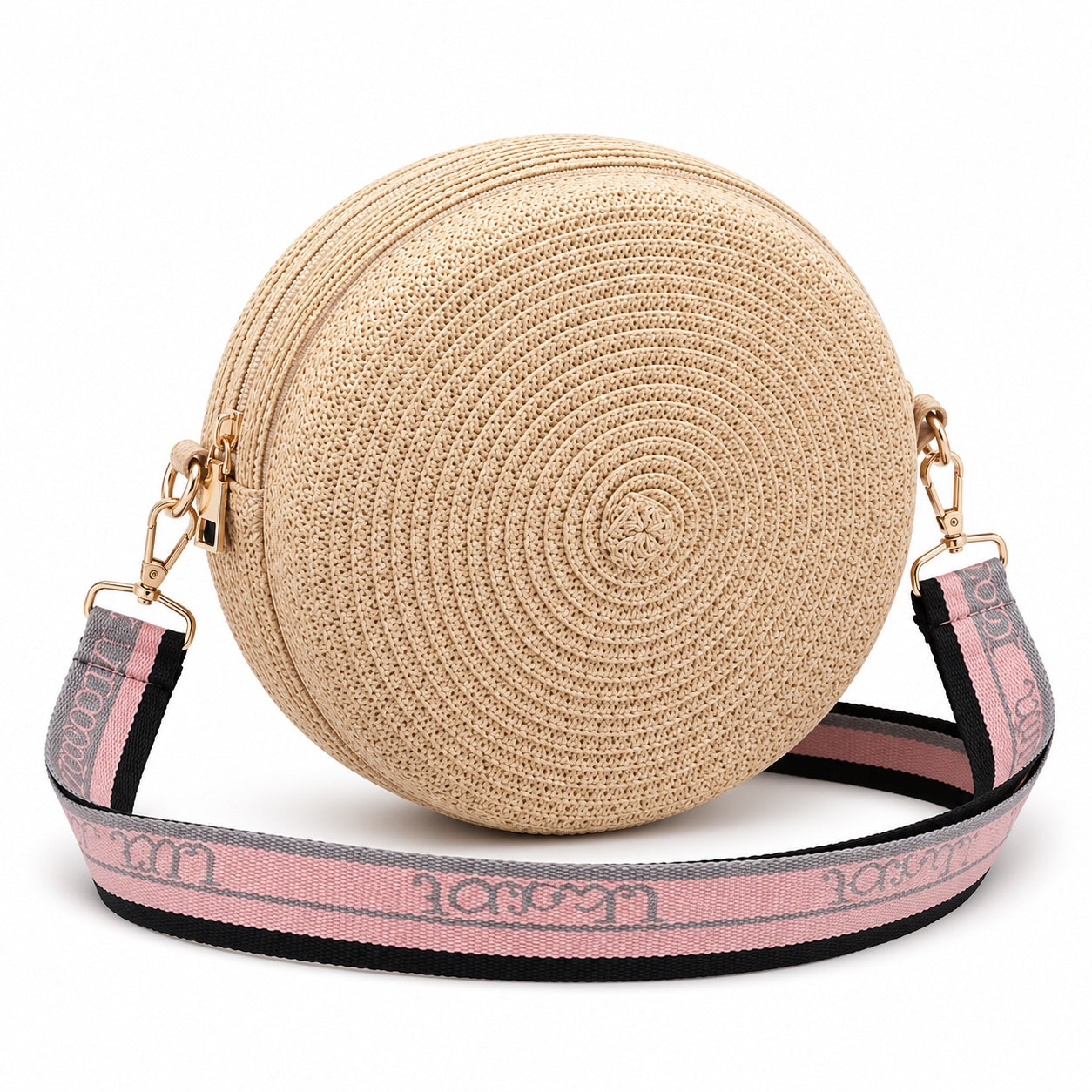 Bosa - Straw Crossbody Bag, three-quarter front view