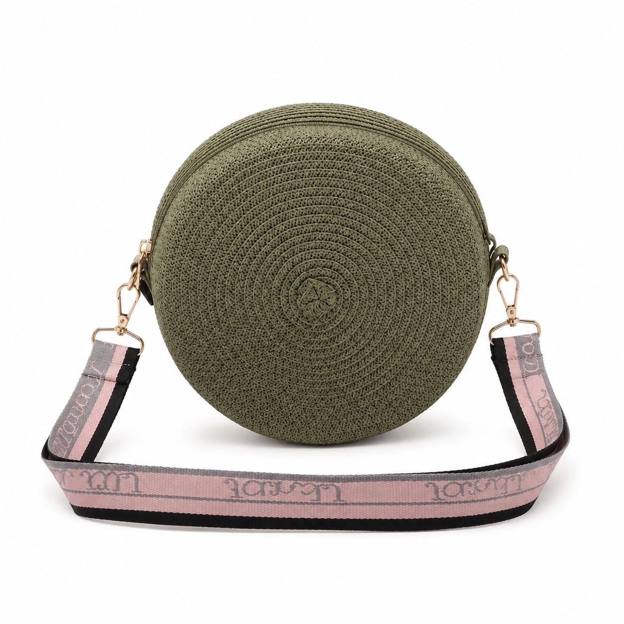 Bosa - Straw Crossbody Bag in light khaki, front view