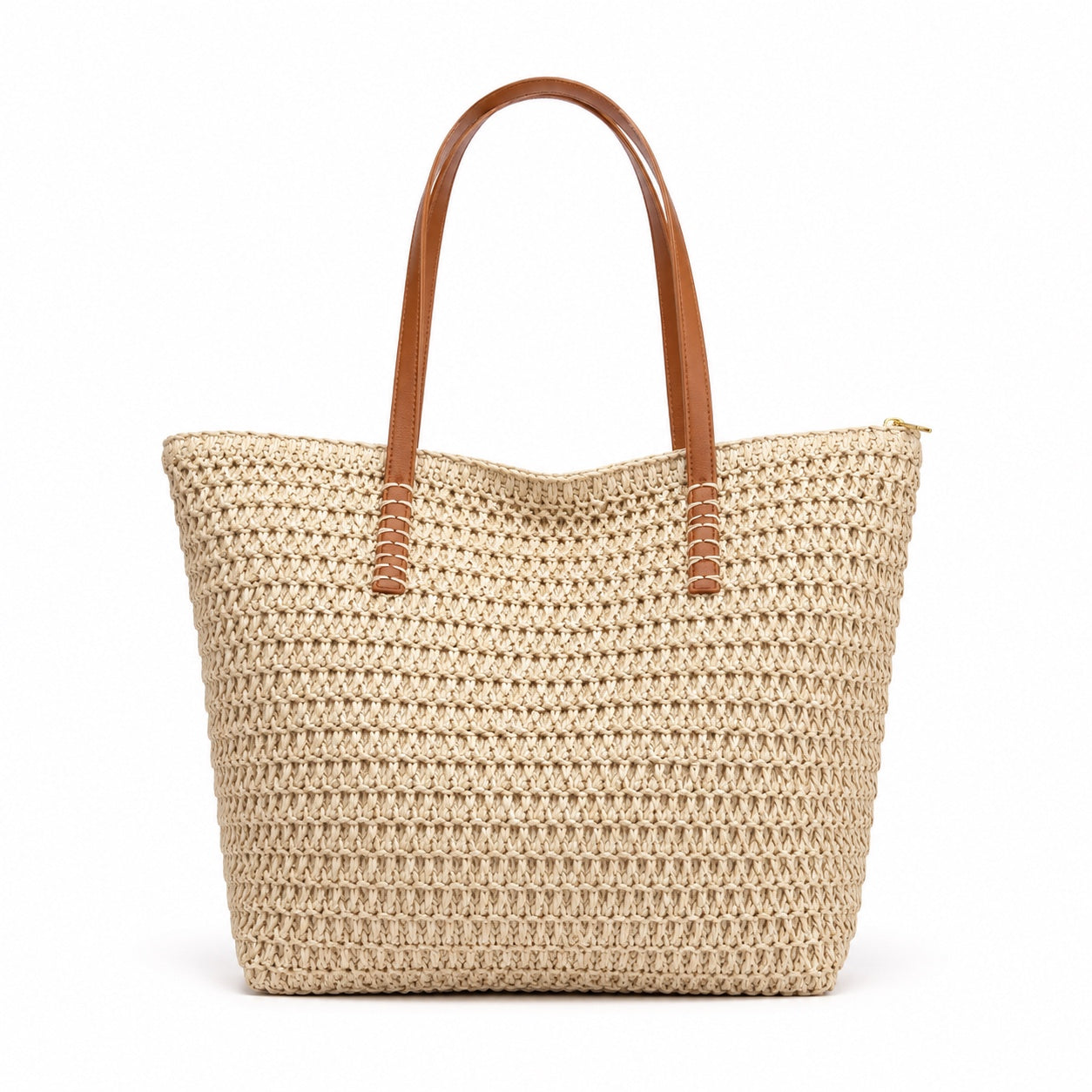 Brac - Straw Beach Tote, front view on white background