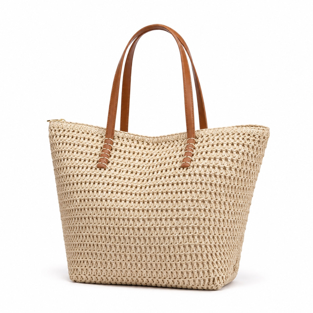Brac - Straw Beach Tote, three-quarter back view