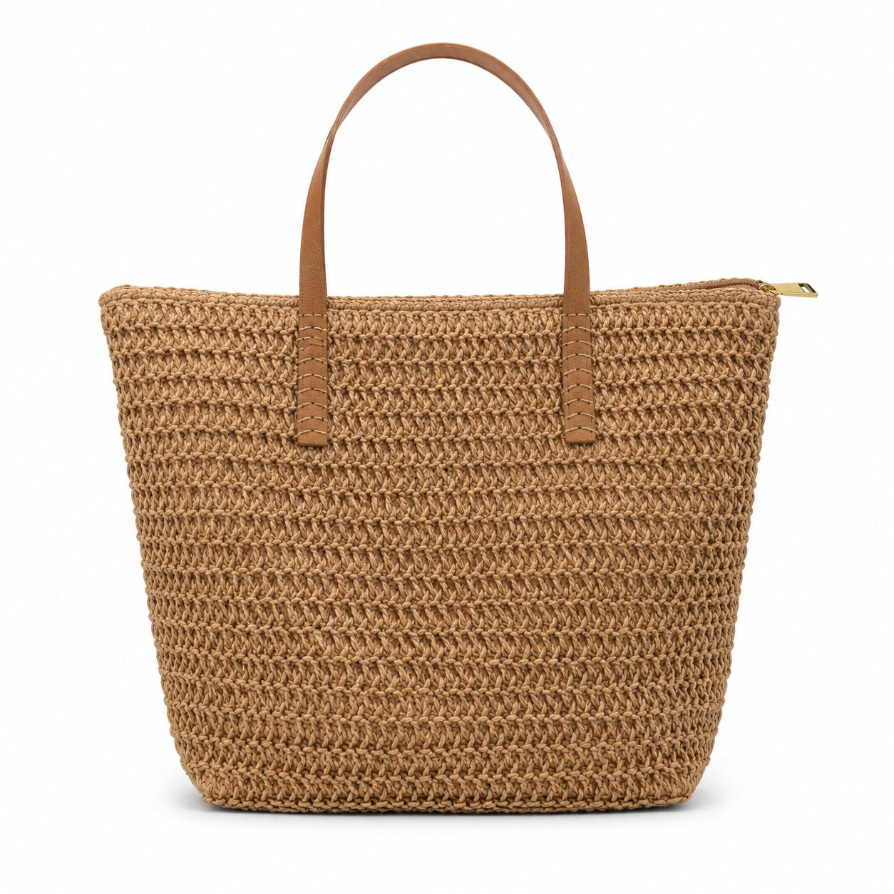 Brac - Straw Beach Tote in Khaki, front view