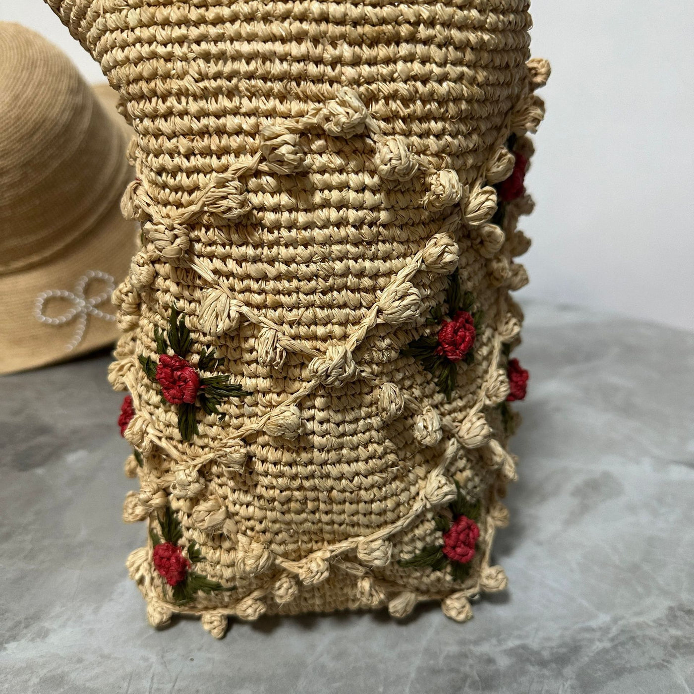 Raffia 3D Rose Flower Handbag For Women