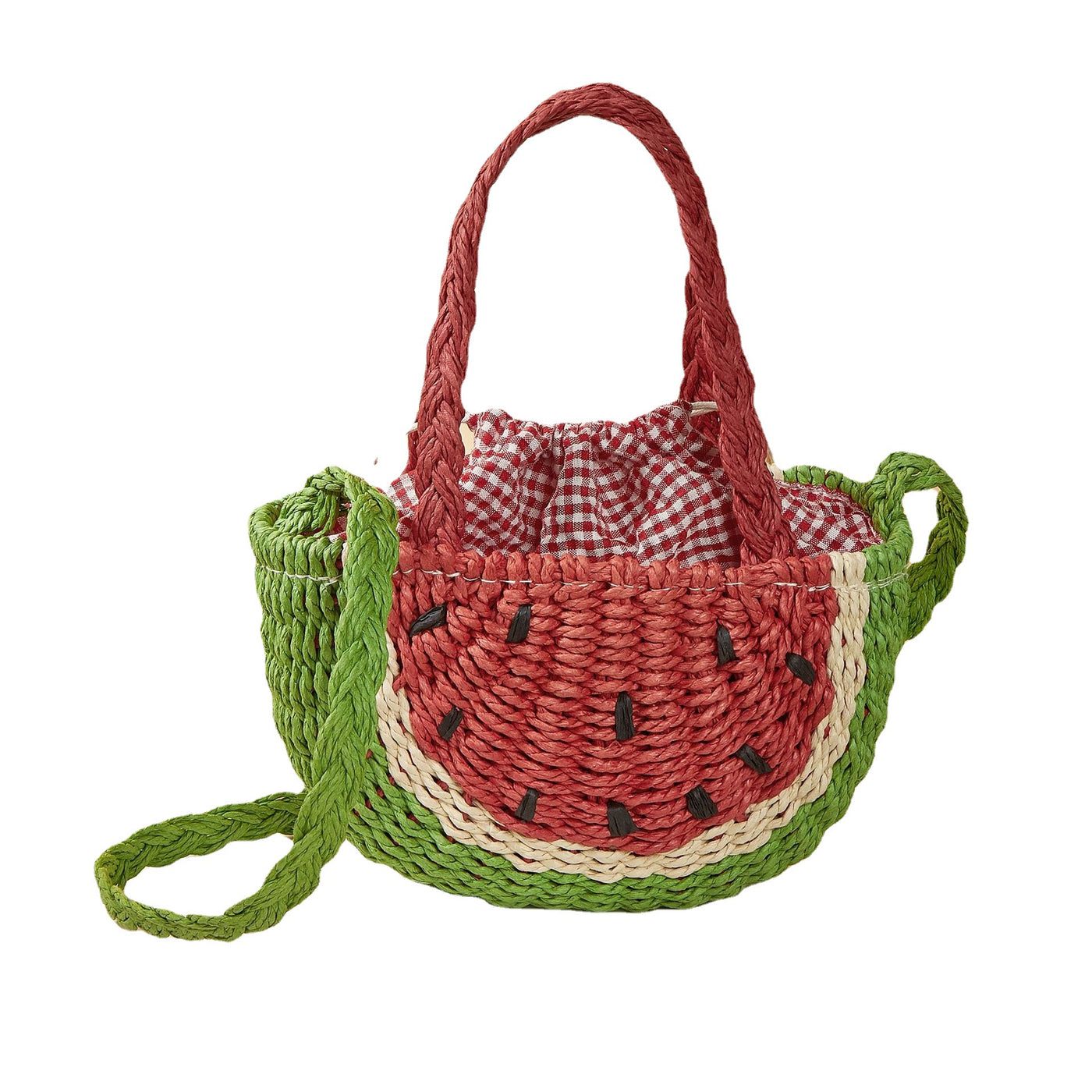 New Style Straw Bag With Fruit Design Shoulder And Crossbody Options