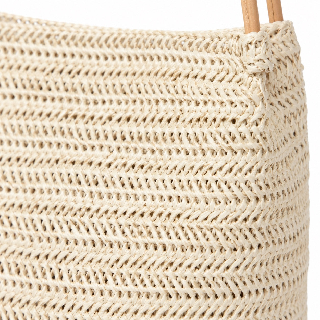 Cadaques - Straw Shoulder Bag, close-up material detail