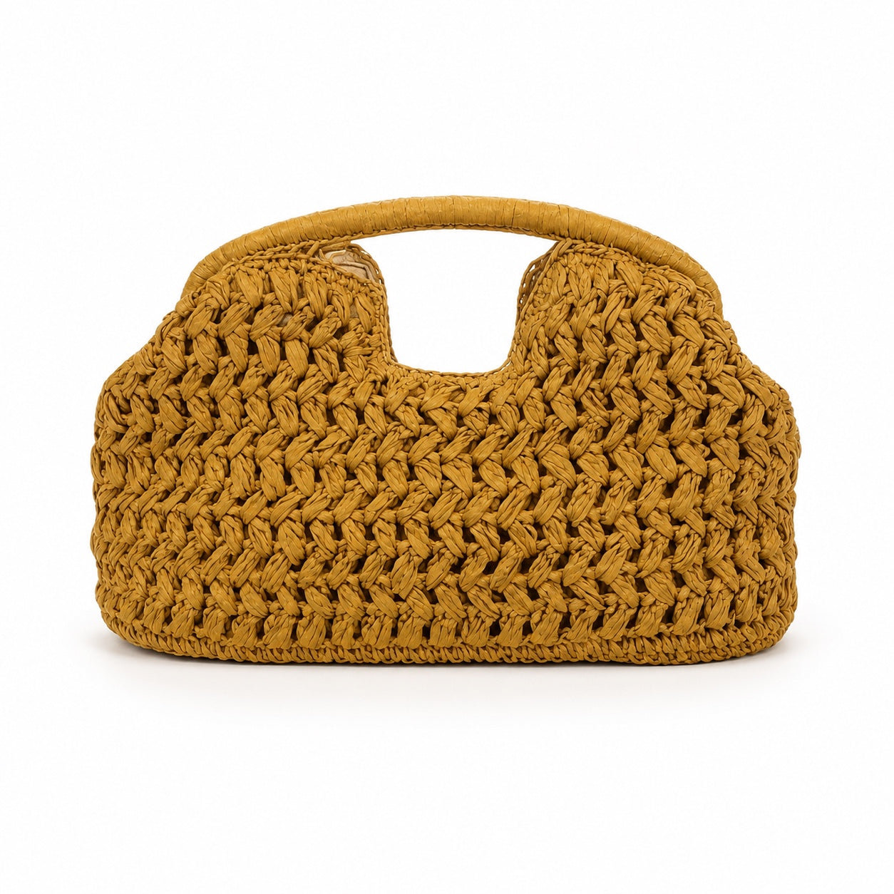 Cagliari - Rattan Clutch, front view on white background