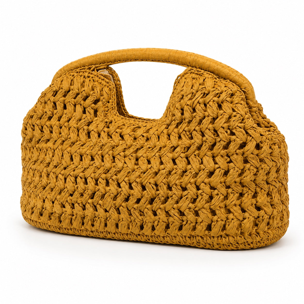Cagliari - Rattan Clutch, three-quarter front view
