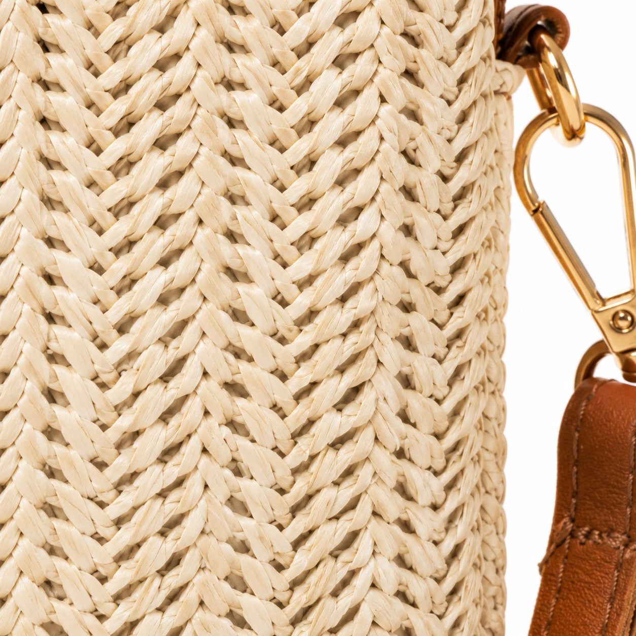 Calella - Straw Crossbody Bag, close-up material detail