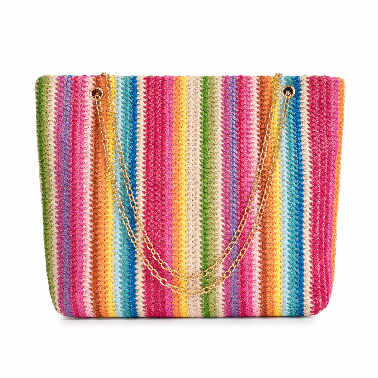 Calpe Rattan Crossbody Bag in Pink, front view