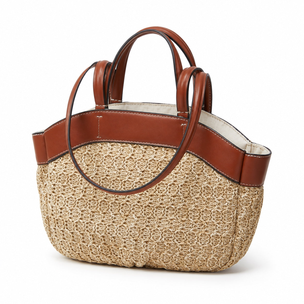 Camogli Straw Tote Bag, three-quarter front view